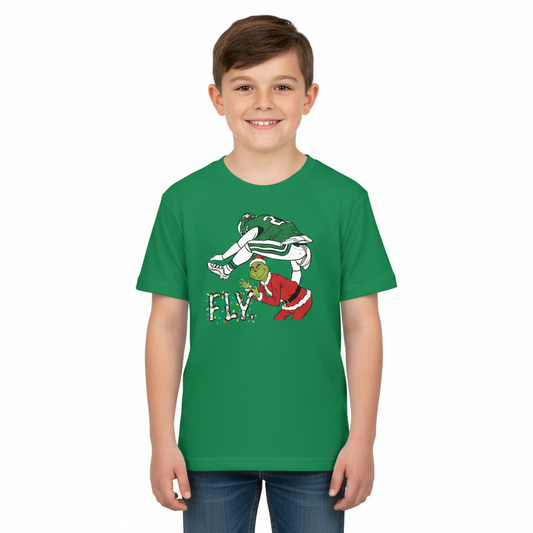 Funny Eagles Christmas Shirt | Saquon Barkley Grinch "Fly" Holiday Tee | Philadelphia Football Fan Apparel Gift